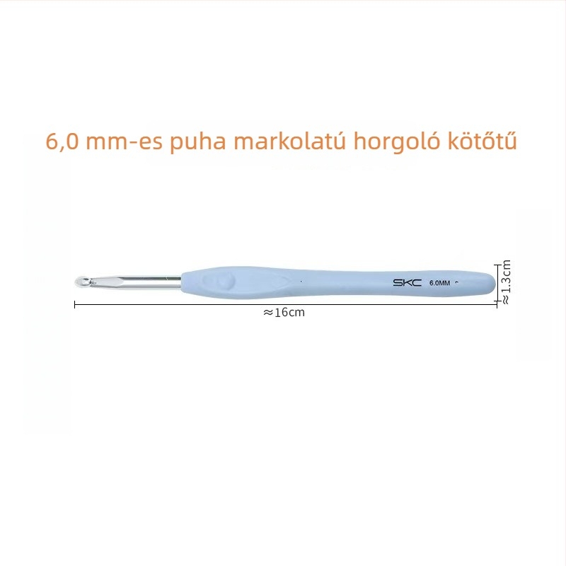 SKC alumínium horgolótű TPR puha markolattal – aranyos stílus, dobozban 100 darab