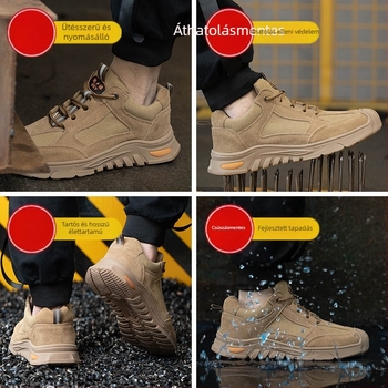 Szigetelt biztonsági cipő acélorrú, 6KV elektromos szigetelés, ütés- és perforáció elleni védelem, könnyű munkacipő