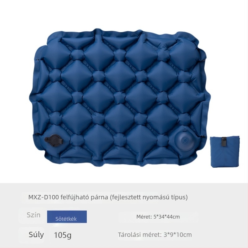 Kültéri felfújható ülőpárna, 40d nylon anyag + TPU lamináció, nedvességálló, 100 g, modell MXz-d100ay, kempingezéshez és utazáshoz