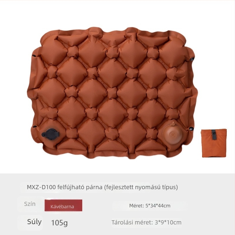 Kültéri felfújható ülőpárna, 40d nylon anyag + TPU lamináció, nedvességálló, 100 g, modell MXz-d100ay, kempingezéshez és utazáshoz