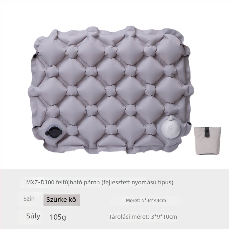 Kültéri felfújható ülőpárna, 40d nylon anyag + TPU lamináció, nedvességálló, 100 g, modell MXz-d100ay, kempingezéshez és utazáshoz