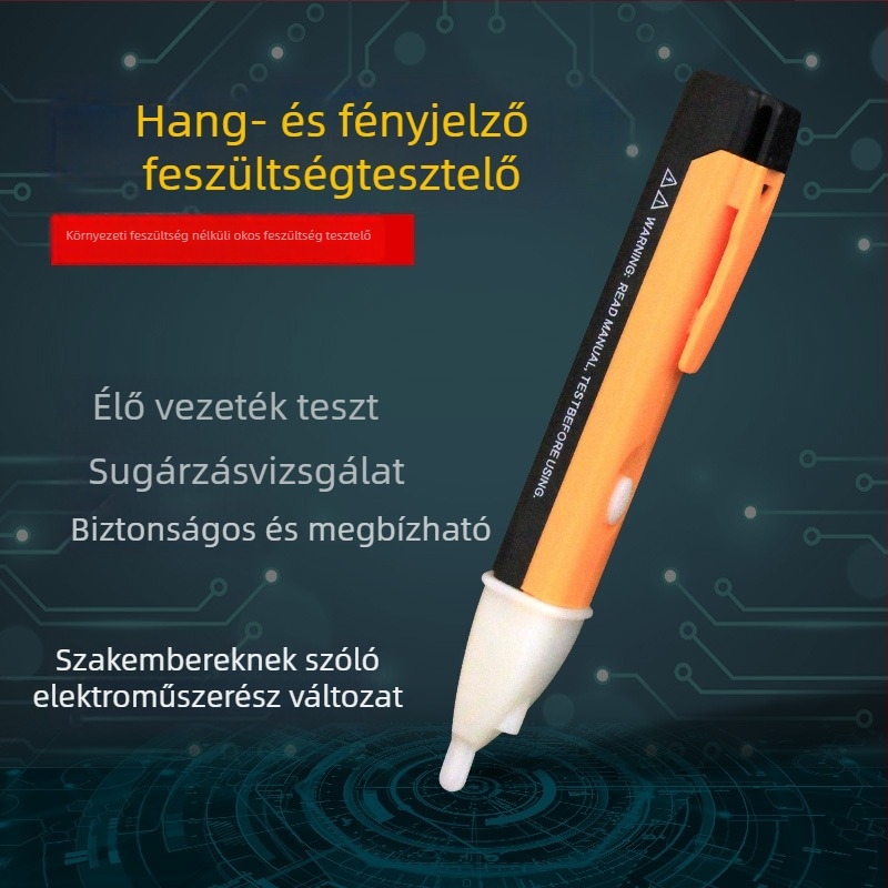 Induktív digitális elektromos teszt toll háztartási használatra LED világítással, vonal- észleléssel és hang- és fényjelzéssel