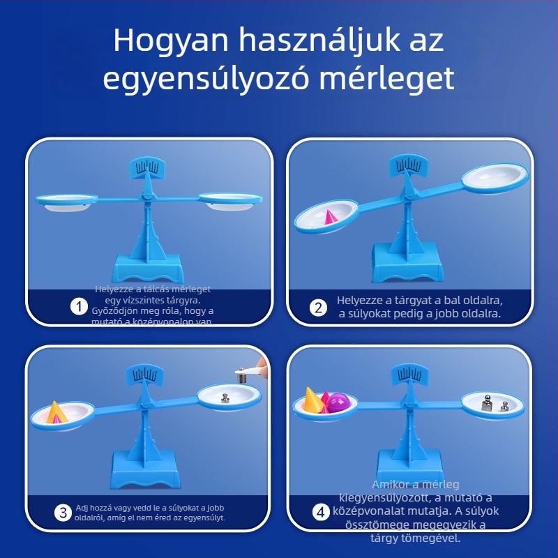 Tanítási mérleg diákoknak — műanyag kivitel, Little Carney, matematikai és fizikai kísérletekhez