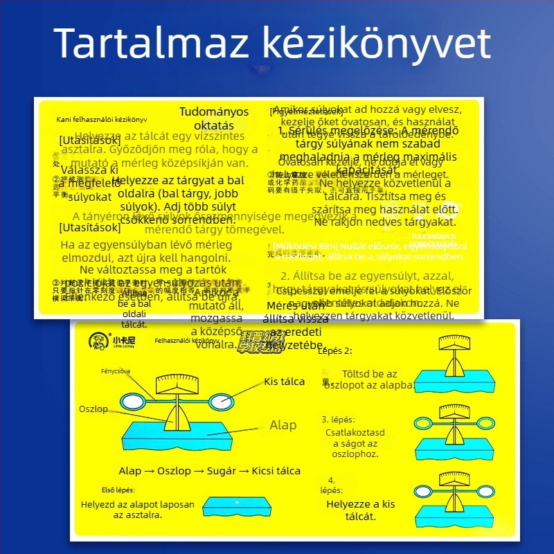 Tanítási mérleg diákoknak — műanyag kivitel, Little Carney, matematikai és fizikai kísérletekhez