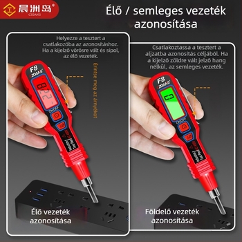 Okos többfunkciós teszt toll indukciós hang- és fényriasztással és digitális kijelzővel a kontinuitás vizsgálatához
