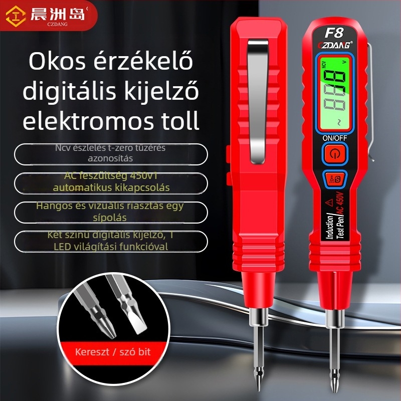 Okos többfunkciós teszt toll indukciós hang- és fényriasztással és digitális kijelzővel a kontinuitás vizsgálatához