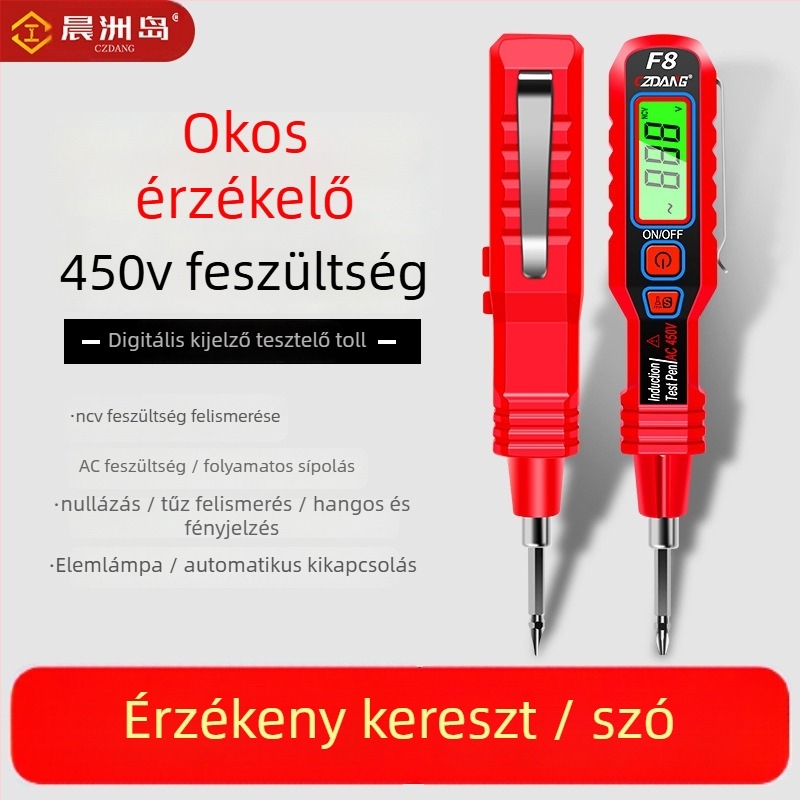 Okos többfunkciós teszt toll indukciós hang- és fényriasztással és digitális kijelzővel a kontinuitás vizsgálatához