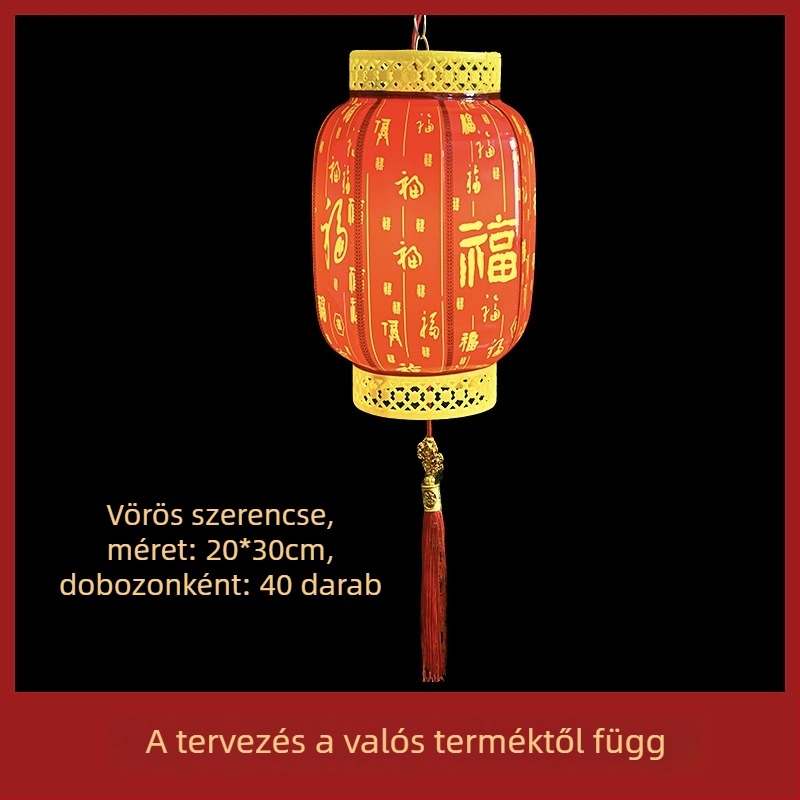 Kültéri függő LED lámpa, kínai stílusú, IP65, vezetékes tápellátás