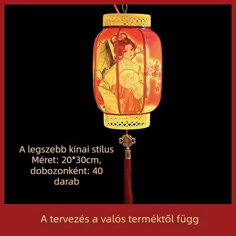 Kültéri függő LED lámpa, kínai stílusú, IP65, vezetékes tápellátás