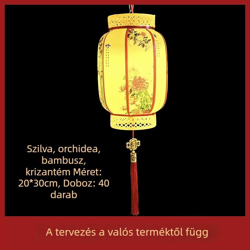 Kültéri függő LED lámpa, kínai stílusú, IP65, vezetékes tápellátás