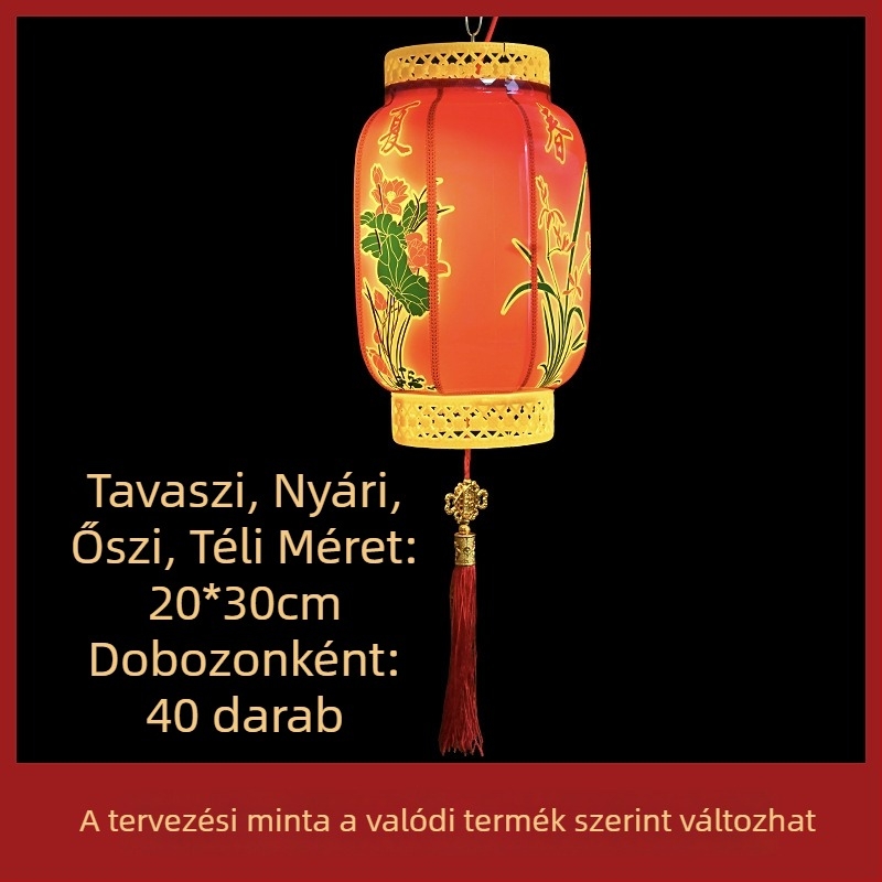 Kültéri függő LED lámpa, kínai stílusú, IP65, vezetékes tápellátás