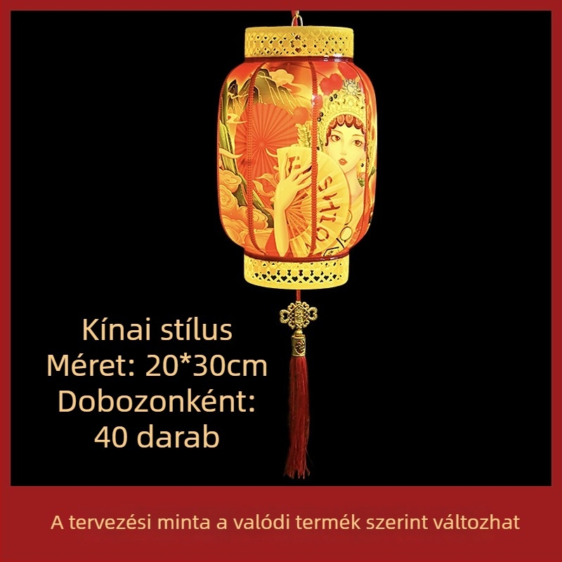 Kültéri függő LED lámpa, kínai stílusú, IP65, vezetékes tápellátás