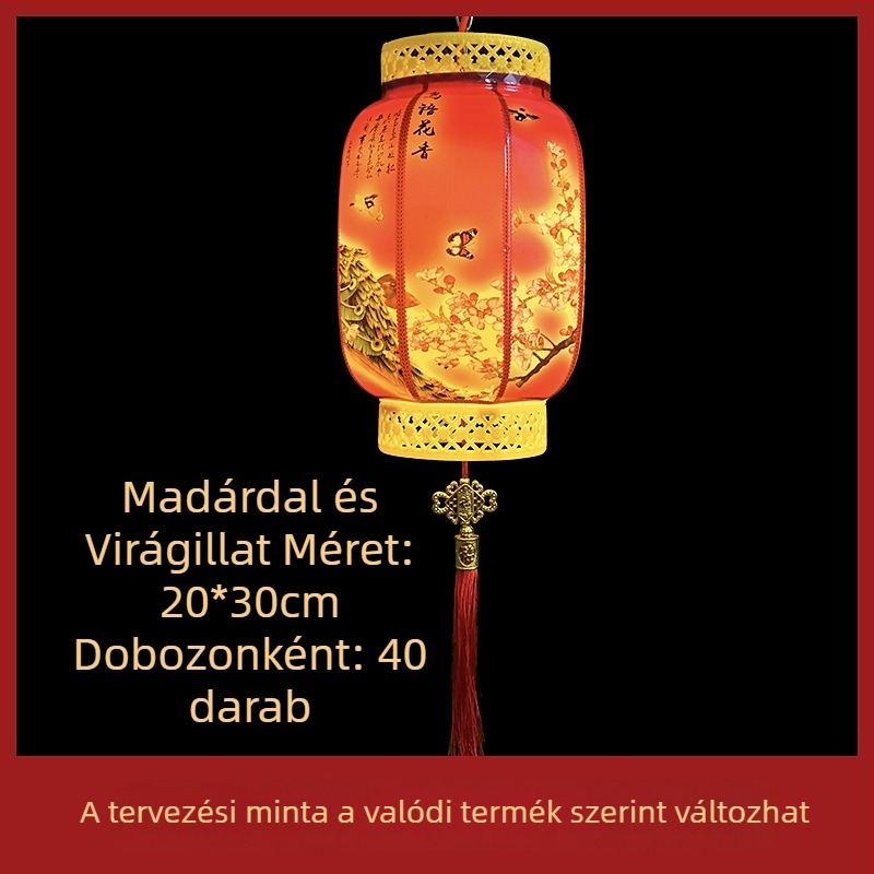 Kültéri függő LED lámpa, kínai stílusú, IP65, vezetékes tápellátás