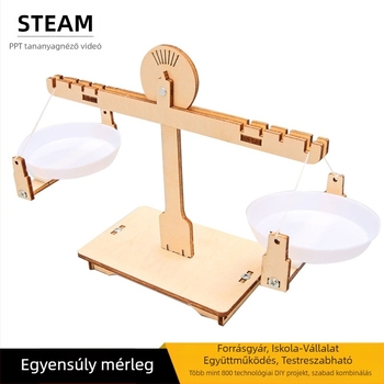 Fából készült DIY mérlegkészlet fizikai kísérletekhez, többfunkciós STEM játék 7-14 éveseknek