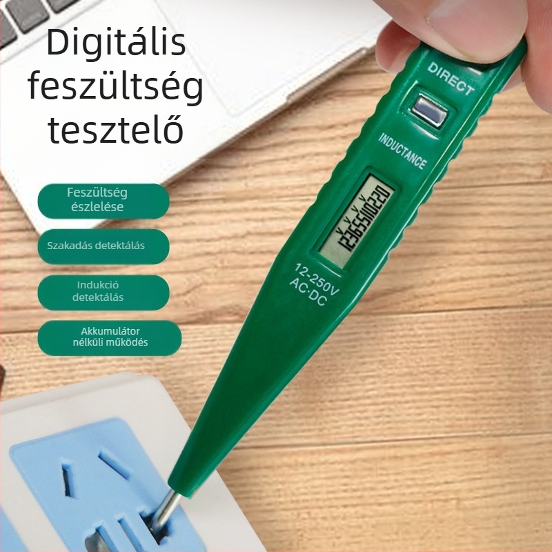 Villamossági teszt toll digitális kijelzővel a kontinuitás és szivárgás teszteléséhez, professzionális szerszám építkezésekhez, nagy pontosságú