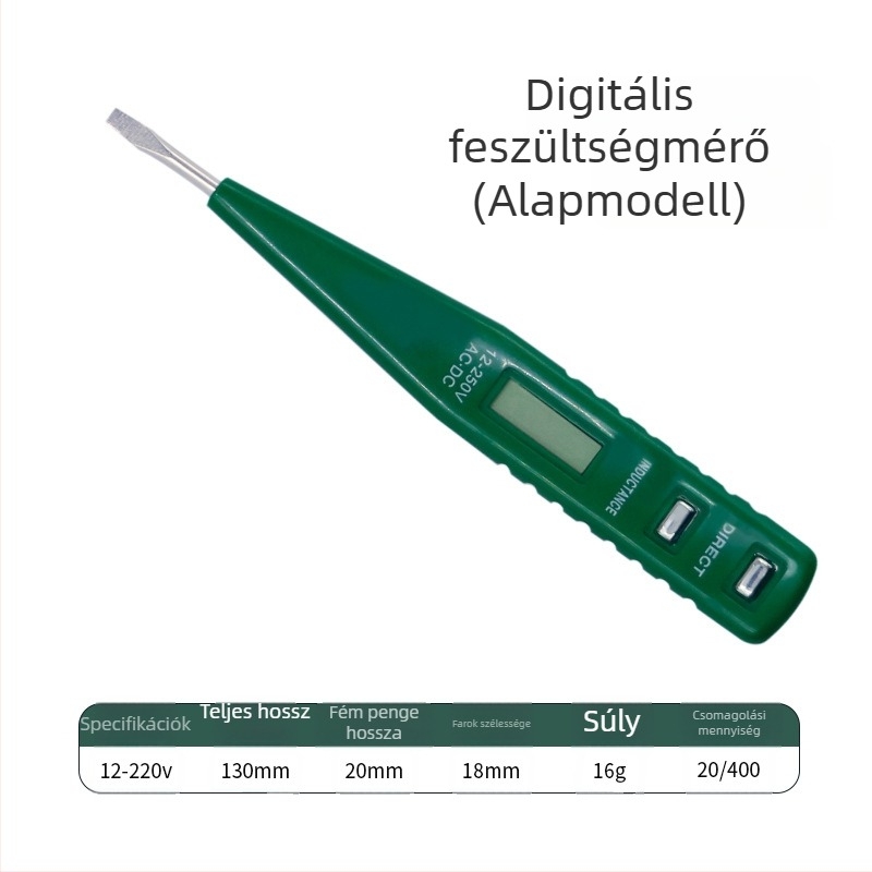 Villamossági teszt toll digitális kijelzővel a kontinuitás és szivárgás teszteléséhez, professzionális szerszám építkezésekhez, nagy pontosságú