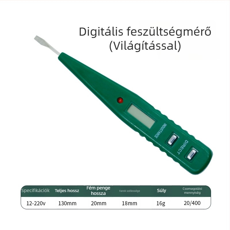 Villamossági teszt toll digitális kijelzővel a kontinuitás és szivárgás teszteléséhez, professzionális szerszám építkezésekhez, nagy pontosságú