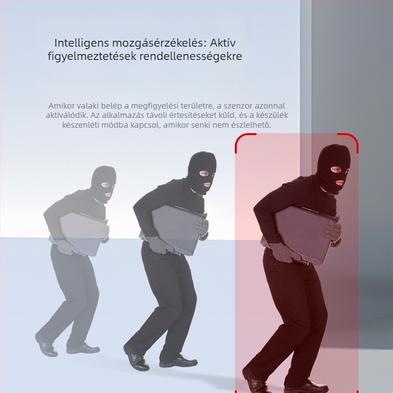 Belső térre szánt okos megfigyelő kamera – 2,8 mm fókusztávolság, 10–30 m hatótávolság, 480p felbontás, mobilalkalmazásos vezérlés, iOS-kompatibilis