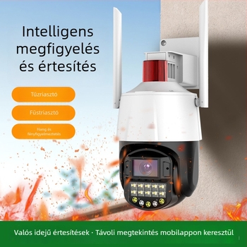 ML-WK670-HY PTZ kamera tűz- és füstdetektálóval, WiFi/4G, beltéri és kültéri használat, távoli mobil hozzáférés, 340° vízszintes, 90° függőleges, 12V DC