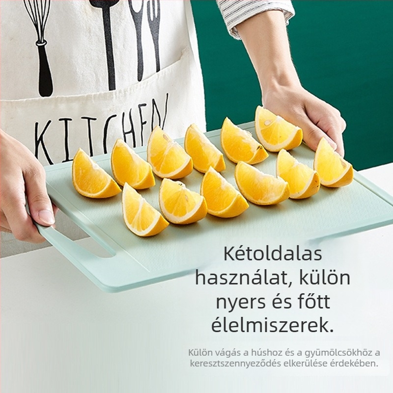 Kétoldalas gyümölcs- és zöldségvágódeszka, vastított konyhai előkészítő tábla