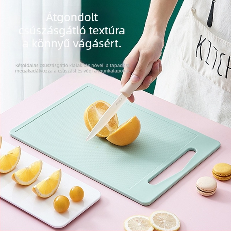 Kétoldalas gyümölcs- és zöldségvágódeszka, vastított konyhai előkészítő tábla