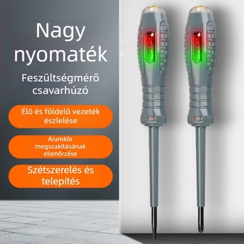 Feszültségmérő beépített fényforrással, többfunkciós elektromos szerszám vezeték-szakadás detektálással és nagy nyomatékú csavarhúzóval