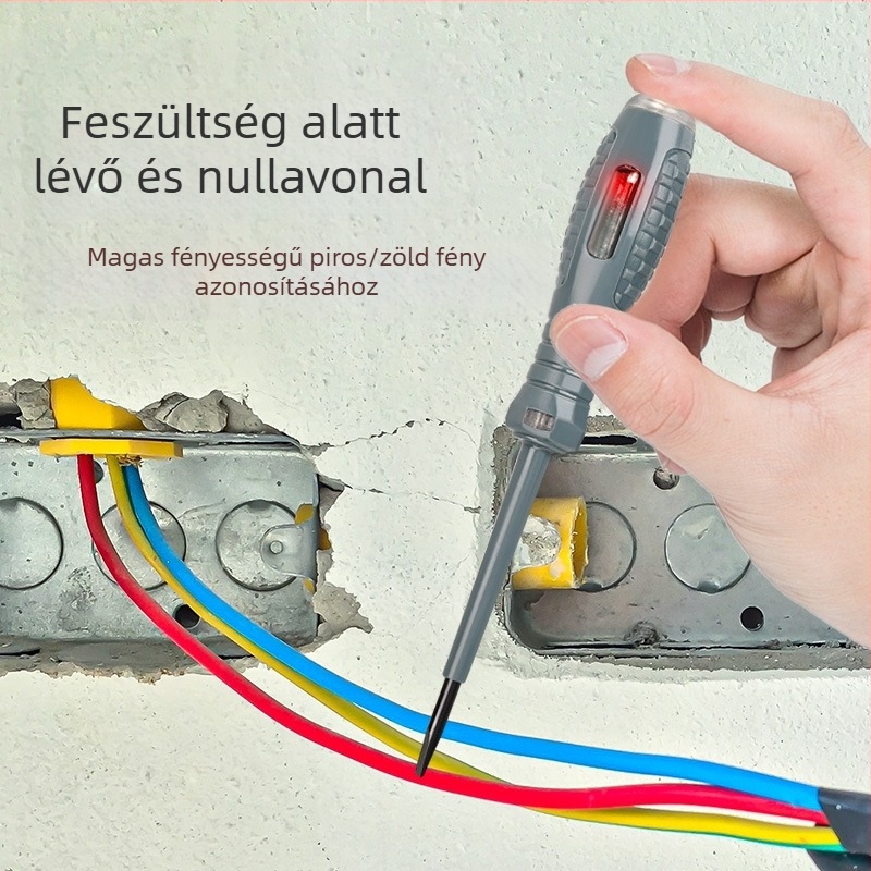 Feszültségmérő beépített fényforrással, többfunkciós elektromos szerszám vezeték-szakadás detektálással és nagy nyomatékú csavarhúzóval