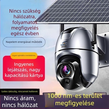 Napelemes 4G megfigyelő kamera, 1080P felbontás, valós idejű interkom, infravörös éjjellátás IR világítással 8 millió pixellel