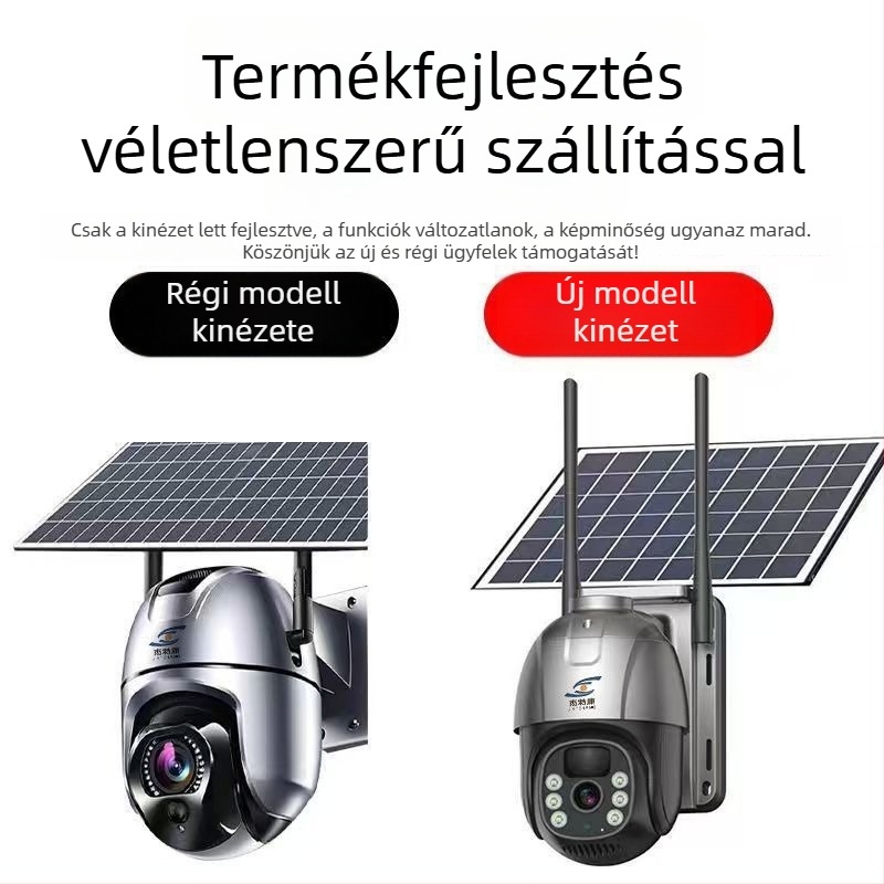 Napelemes 4G megfigyelő kamera, 1080P felbontás, valós idejű interkom, infravörös éjjellátás IR világítással 8 millió pixellel