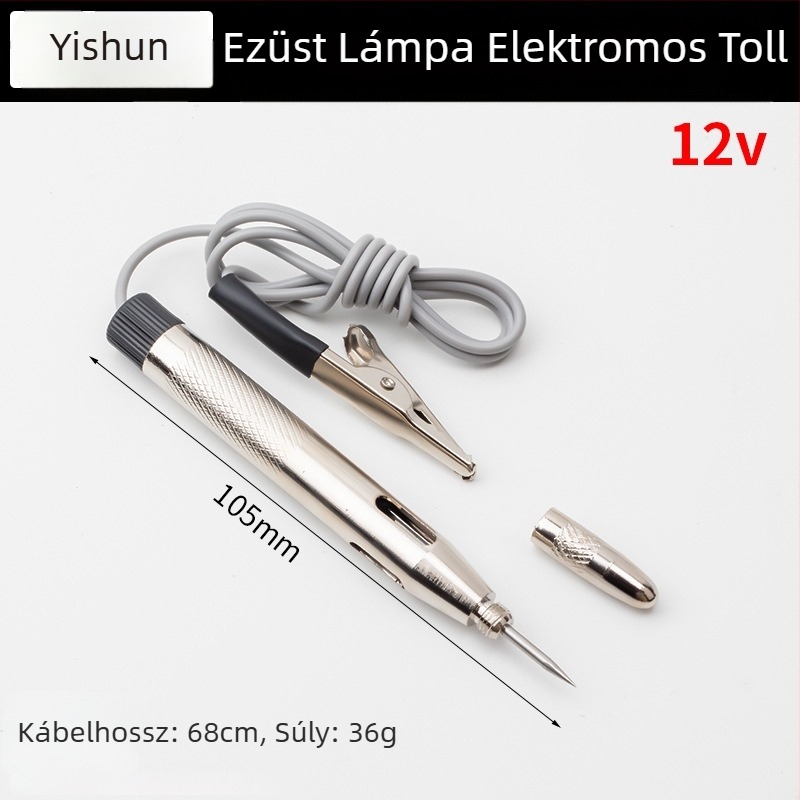 Autóvillamossági feszültségteszt toll, Yishun, autóvillamossági szerelőknek, 6V/12V/24V