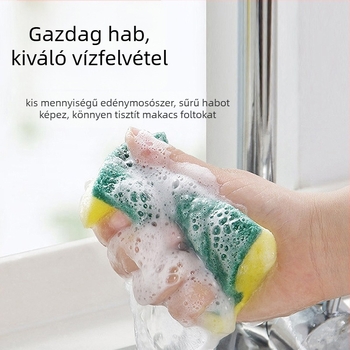 Kétoldalas szivacs súroló fazekakhoz és tálakhoz, 4 darabos csomag, háztartási tisztítás (Anyag: szivacs; Alkalmazható: edények; Funkció: háztartási tisztítás; Csomag: 4 db)