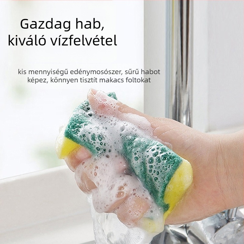 Kétoldalas szivacs súroló fazekakhoz és tálakhoz, 4 darabos csomag, háztartási tisztítás (Anyag: szivacs; Alkalmazható: edények; Funkció: háztartási tisztítás; Csomag: 4 db)