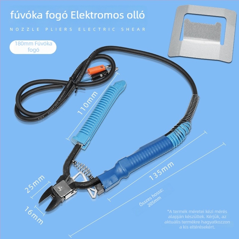 Elektromos melegítő műanyag fogó akril-nylon markolattal – 220–240V dugaszolható tápellátás