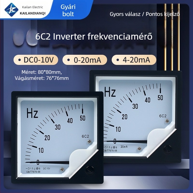 CHKL 6L2 Frekvenciamérő: 0-50 Hz, DC 10 V bemenet, 4-20 mA áram- és feszültségmérés