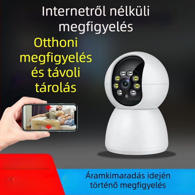 1080P vezeték nélküli megfigyelő kamera 360°-os PTZ-vel, intelligens követés és valós idejű interkom, éjjellátás
