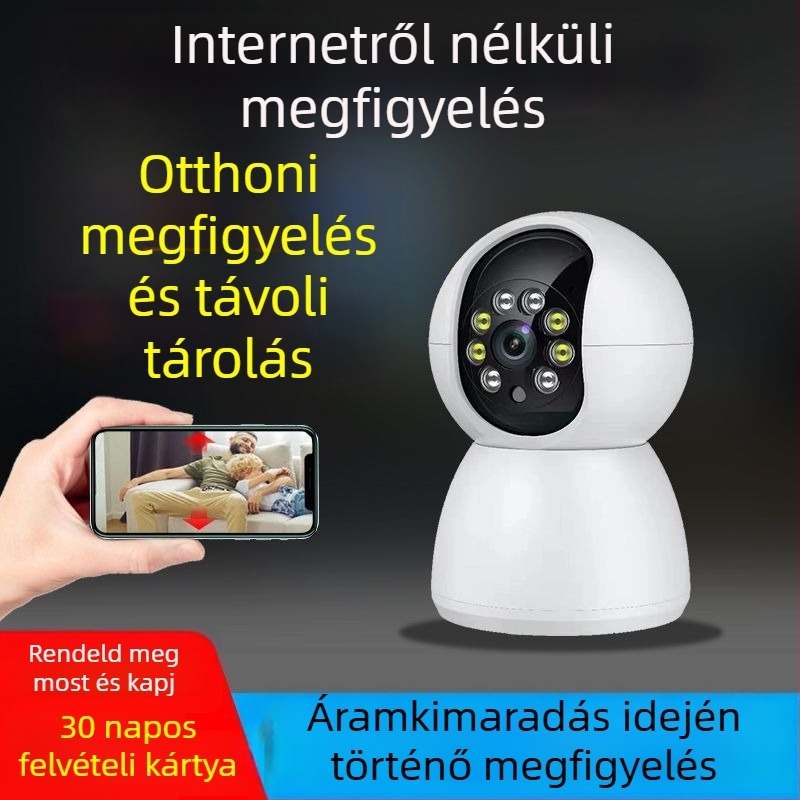 1080P vezeték nélküli megfigyelő kamera 360°-os PTZ-vel, intelligens követés és valós idejű interkom, éjjellátás