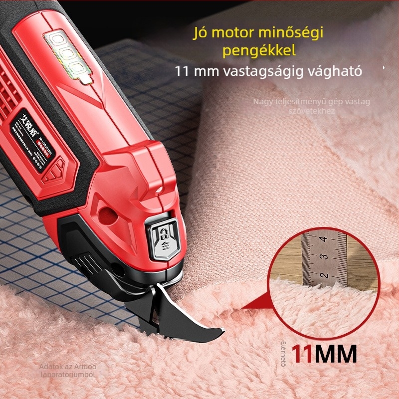 Airuidun Hordozható újratölthető elektromos olló, textilek és bőr ruházathoz, 5V Li-ion akkumulátor, kompakt, többszörös funkciójú