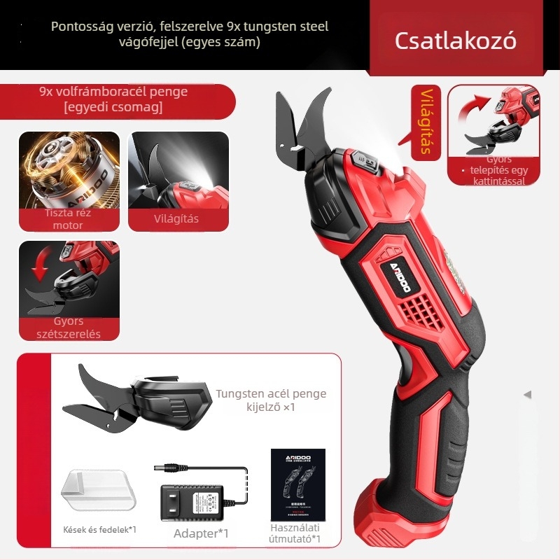 Airuidun Hordozható újratölthető elektromos olló, textilek és bőr ruházathoz, 5V Li-ion akkumulátor, kompakt, többszörös funkciójú