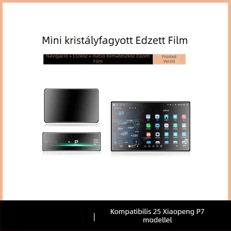 Xpeng P7 központi kijelzőjére szánt edzett üveg képernyővédő — egydarabos kialakítás, ujjlenyomat-mentes bevonat