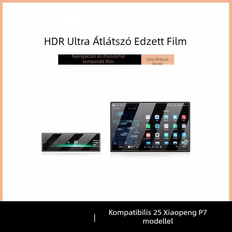 Xpeng P7 központi kijelzőjére szánt edzett üveg képernyővédő — egydarabos kialakítás, ujjlenyomat-mentes bevonat