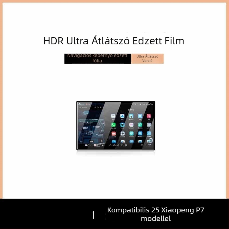 Xpeng P7 központi kijelzőjére szánt edzett üveg képernyővédő — egydarabos kialakítás, ujjlenyomat-mentes bevonat