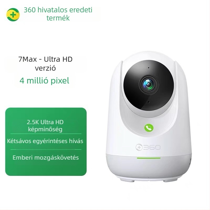 360 7max okos kamera 4MP HD-vel, éjjellátás, felhőalapú tárhely, mobilalkalmazás vezérlése, 30m+ hatótáv