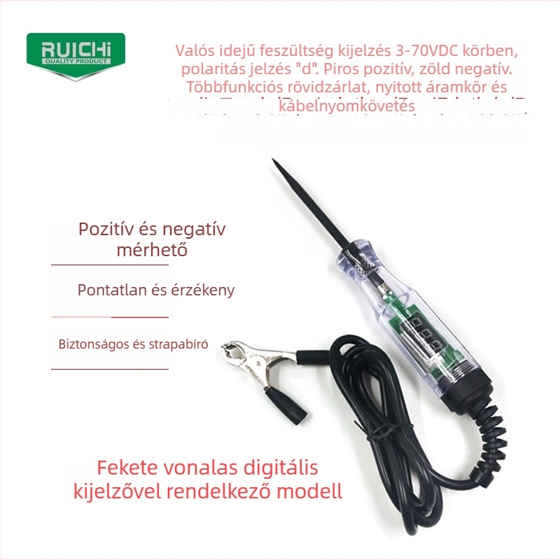 Ruichi autóhálózati áramkör-teszter toll, 3–70V, nem destruktív mérés karbantartáshoz