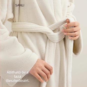 Uniszex fürdőköntös párnak Panda hímzé, korall fleece anyag