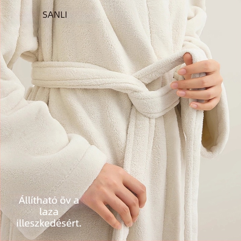 Uniszex fürdőköntös párnak Panda hímzé, korall fleece anyag