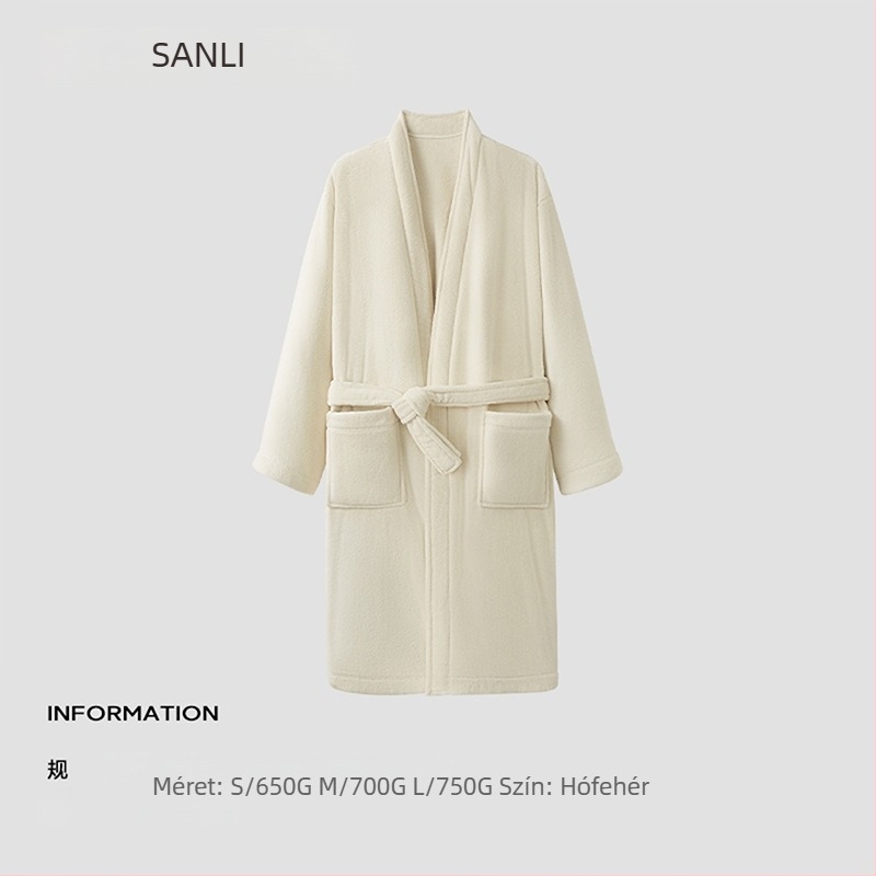 Uniszex fürdőköntös párnak Panda hímzé, korall fleece anyag