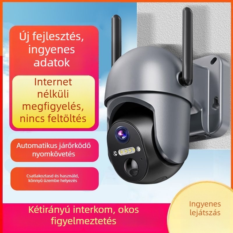 CMOS megfigyelő kamera, 360° lefedettség, valós idejű interkom, távoli be- és kikapcsolás