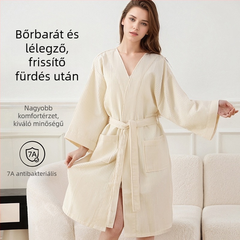 Poliészter-pamut Fürdőköntös, 65% pamut, uniszex, ősz