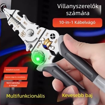 Villanyszerelő 28-in-1: többfunkciós fogó, vezetékek leszedése, vágás, crimpeelés, tekerés és rögzítés