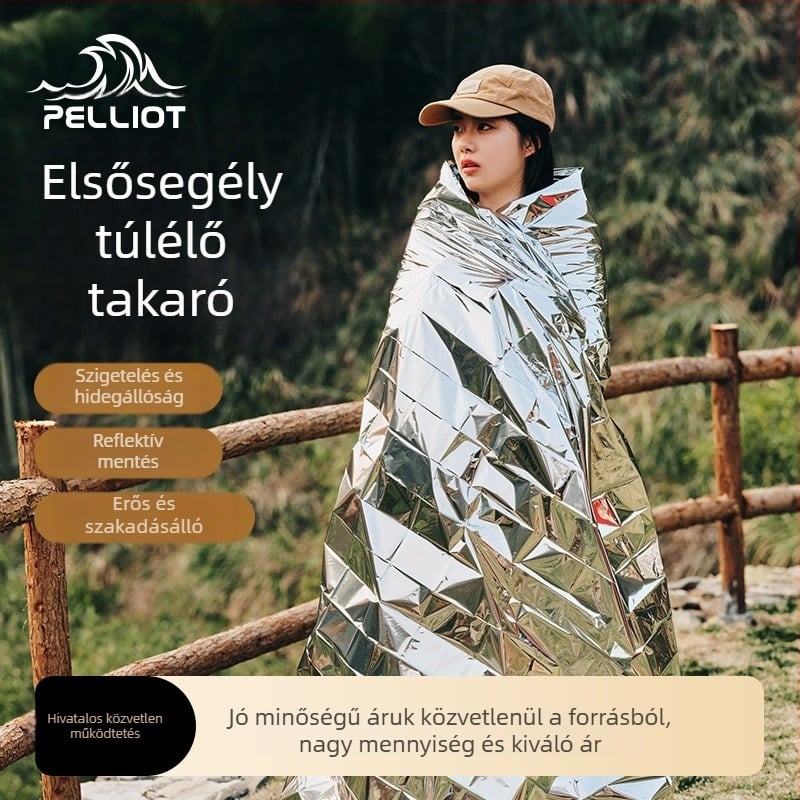 Pelliot Piknik Párna és Kültéri Vészhelyzeti Kendő, Hordozható Túlélő Hőszigetelő Párna, Fényvisszaverő Felület, Csúszásmentes